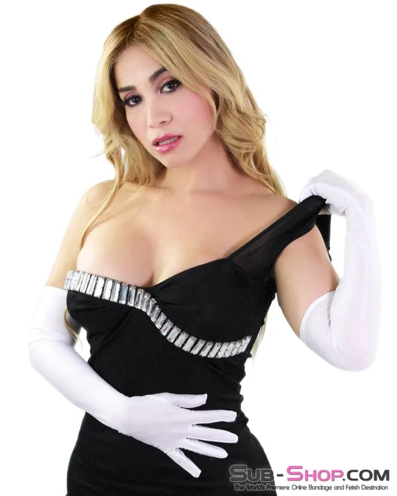 0554AE      Sexy Night Out Long White Opera Gloves