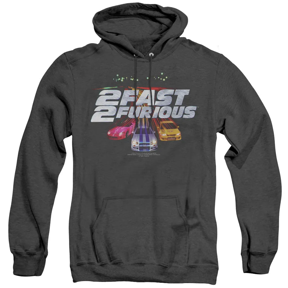 2 Fast 2 Furious Logo Heather Mens Hoodie Black