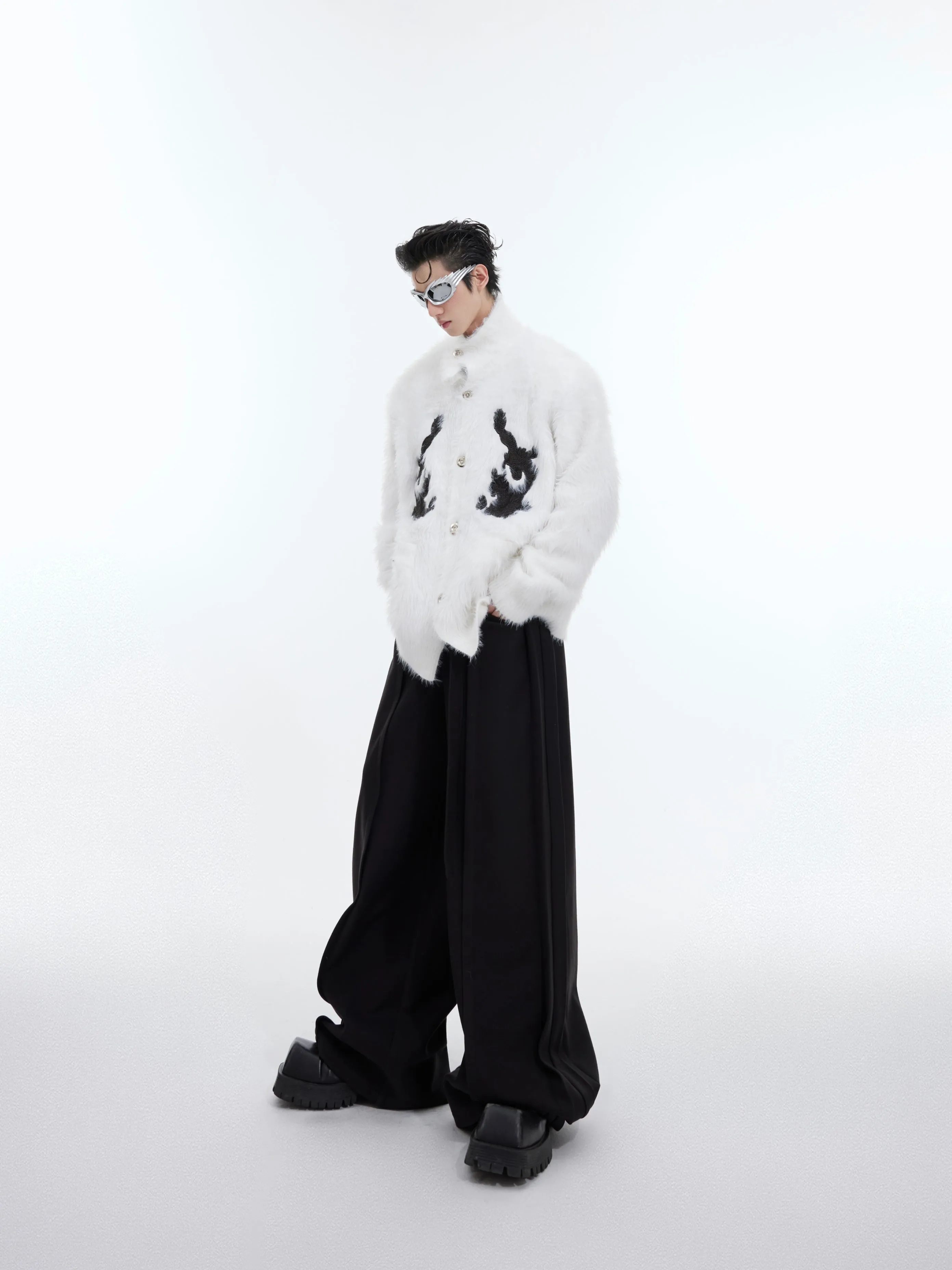 【24s February.】Faux Mink Dragon Pattern Knitted Sweater