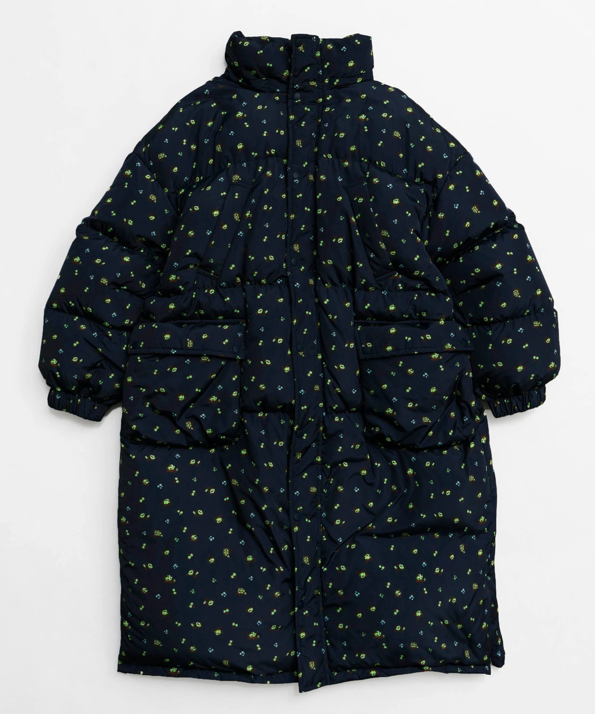 【24WINTER PRE-ORDER】Floral Pattern Long Length Down Coat