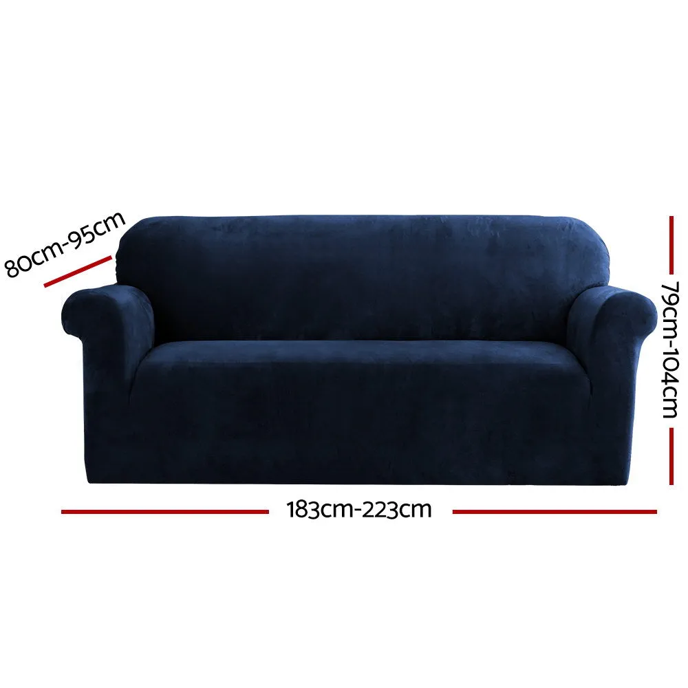 3-Seater Stretch Velvet Sofa Cover, Anti-Slip, Artiss