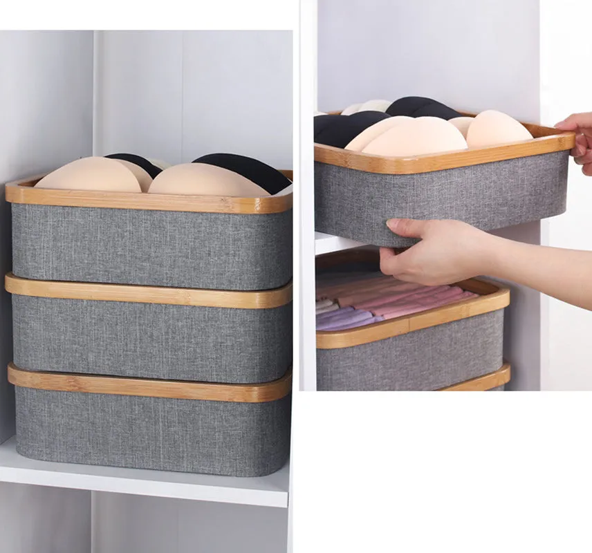 4 Cell Non-Lidded Square Underwear Storage Basket