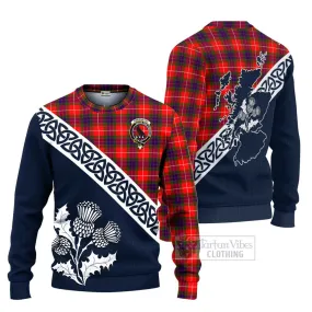 Abernethy Tartan Ugly Sweater Featuring Thistle and Scotland Map