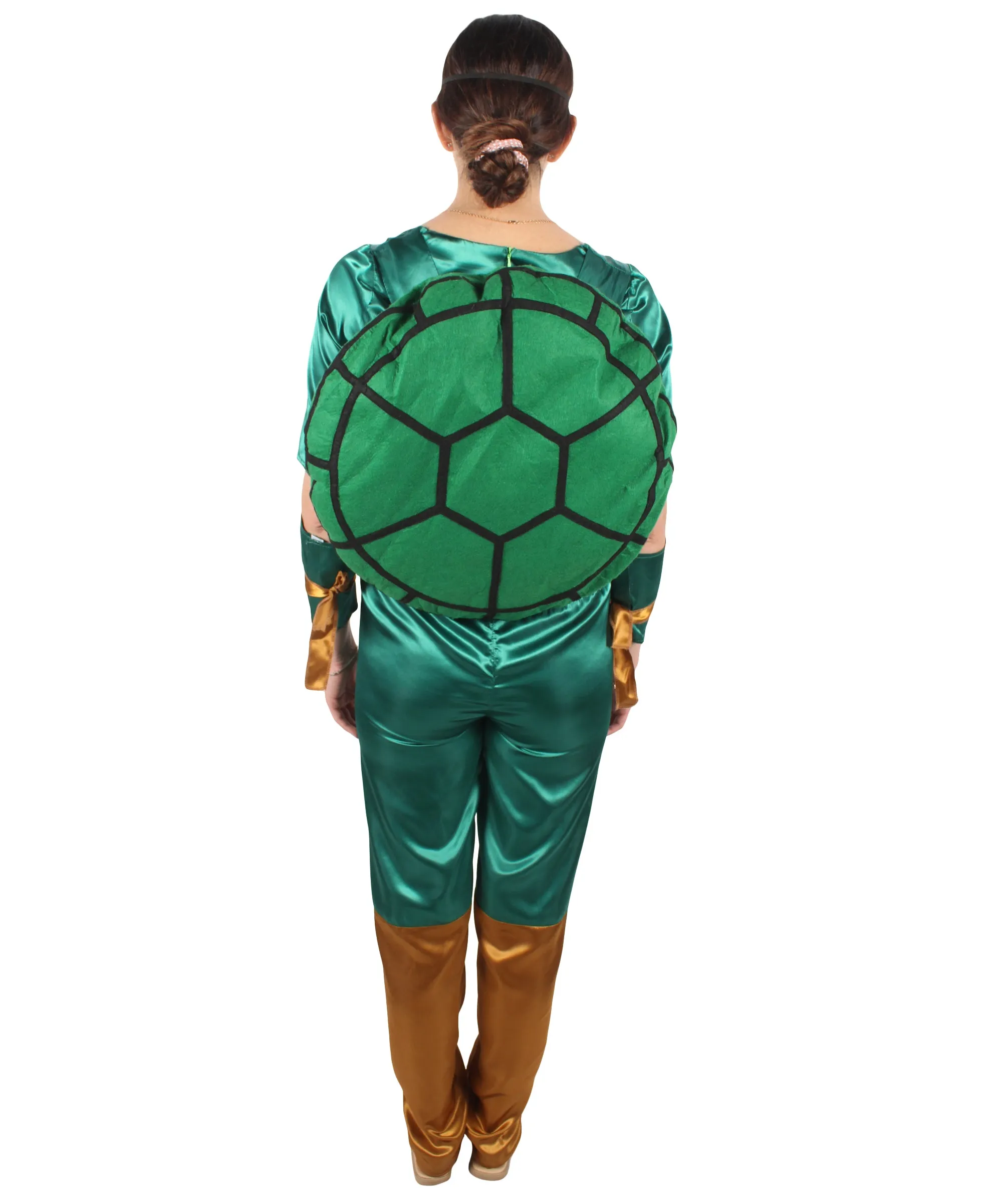 Adult Women's Comic Superhero Turtle Jumpsuit Costume Set | Suitable for Halloween | Flame-retardant Synthetic Fabric