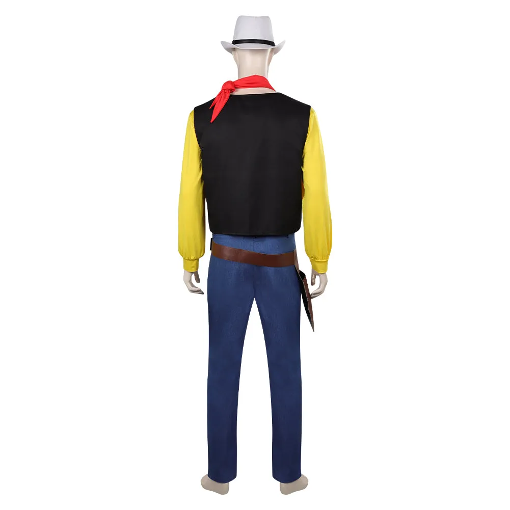 Adulte Lucky Luke Jaune Tenue Cosplay Costume Halloween