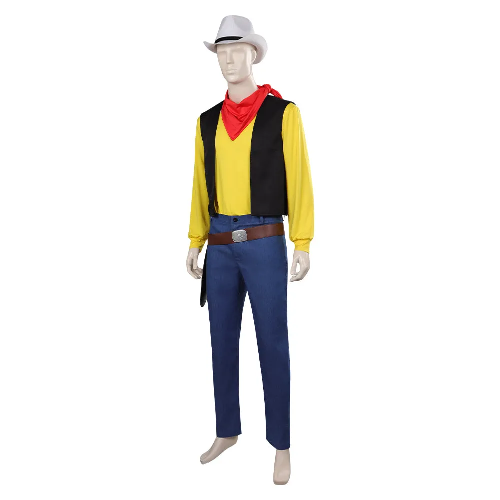 Adulte Lucky Luke Jaune Tenue Cosplay Costume Halloween