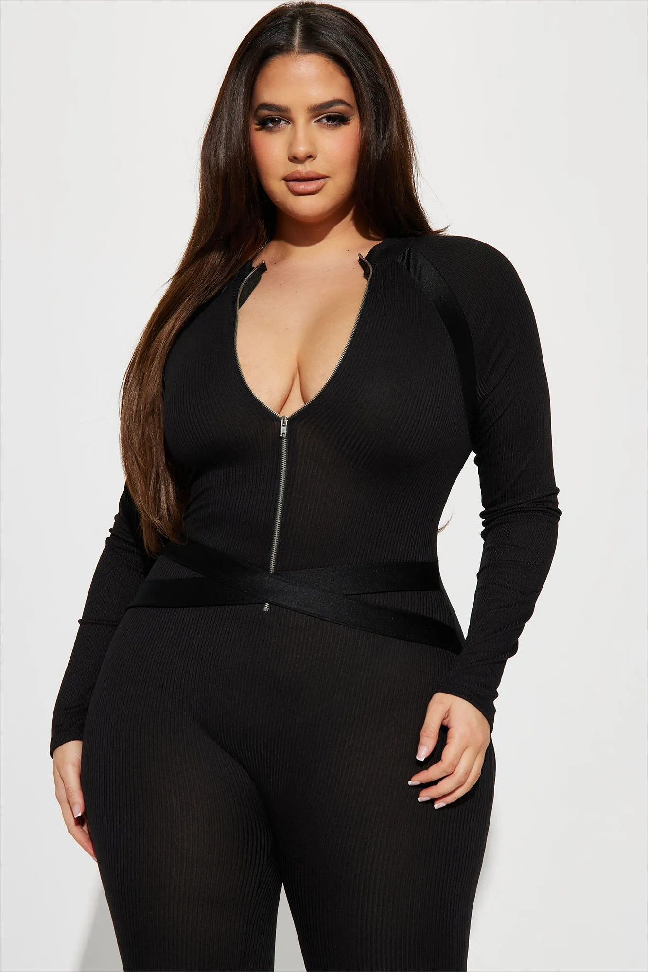 All About You Rib Jumpsuit - Black