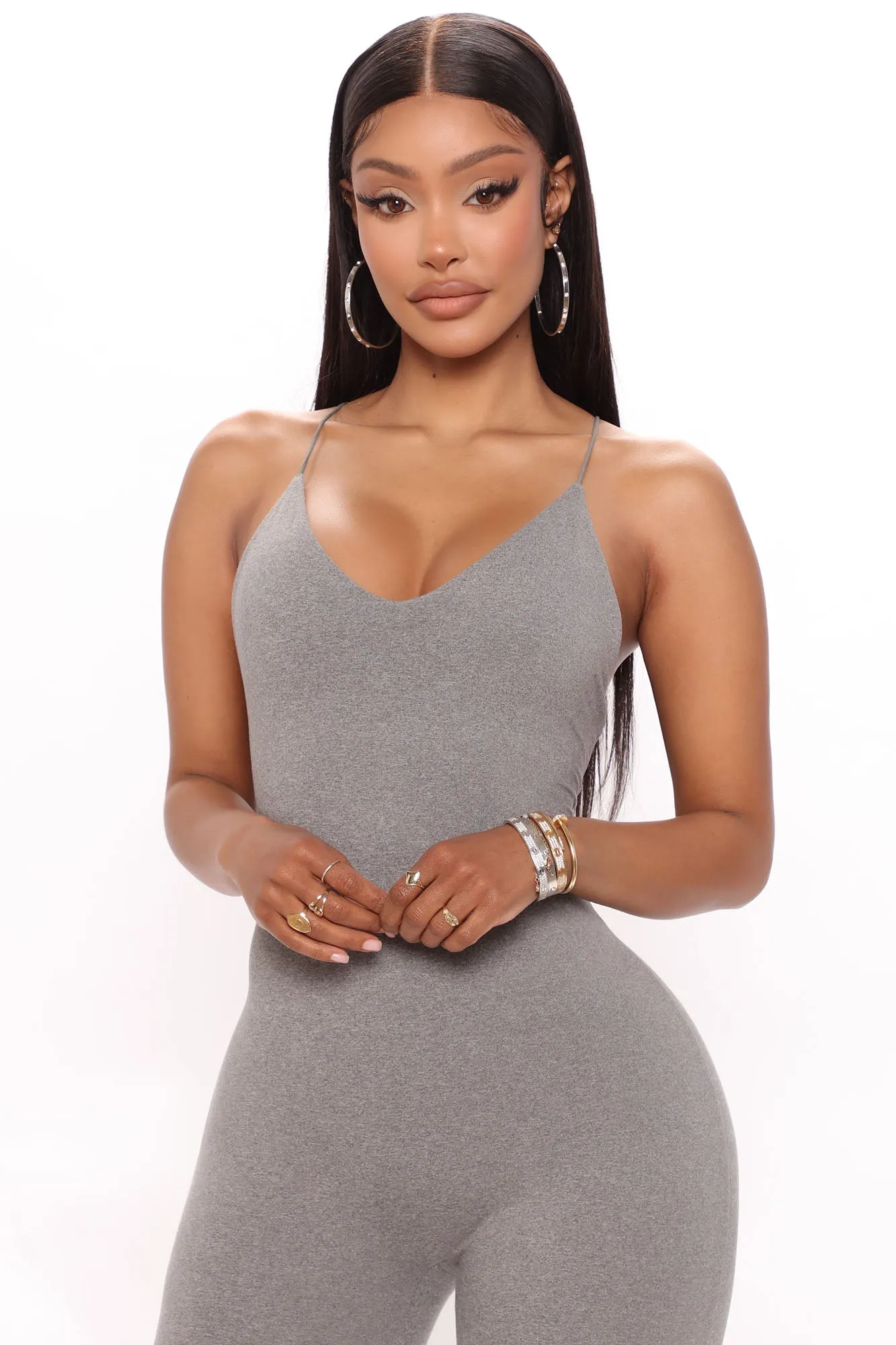 Alyssa Doubled Jumpsuit - Heather Grey