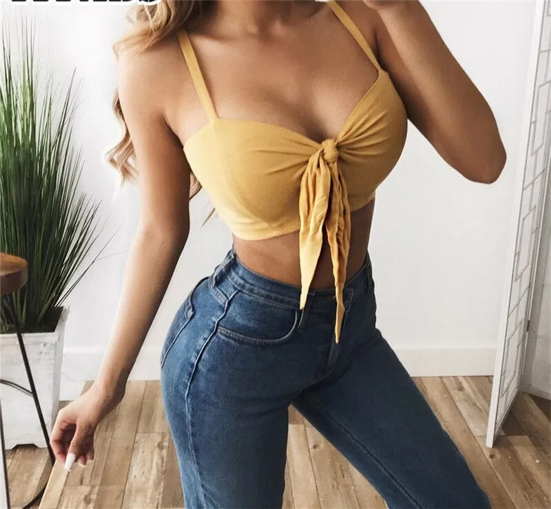 Amozae-New Hot Women's Strappy Skinny Bodycon Bandage Lace Up   Clubwear Tank Crop Tops Sleeveless Summer Cami Bustier Vest