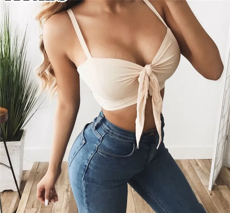 Amozae-New Hot Women's Strappy Skinny Bodycon Bandage Lace Up   Clubwear Tank Crop Tops Sleeveless Summer Cami Bustier Vest