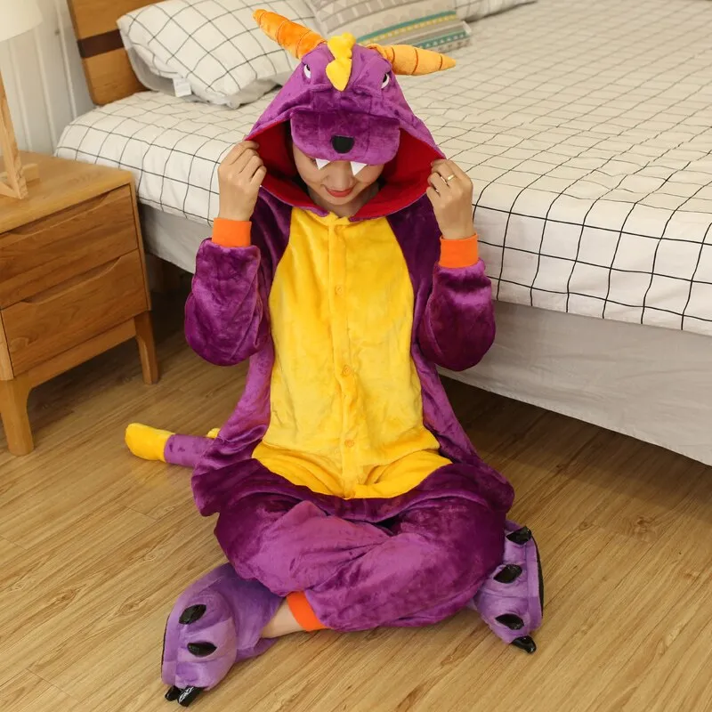 Animal onesie for adults Kids  Cosplay Lion Wolf Tiger Costume jumpsuit children sleepwear Women one piece pajamas