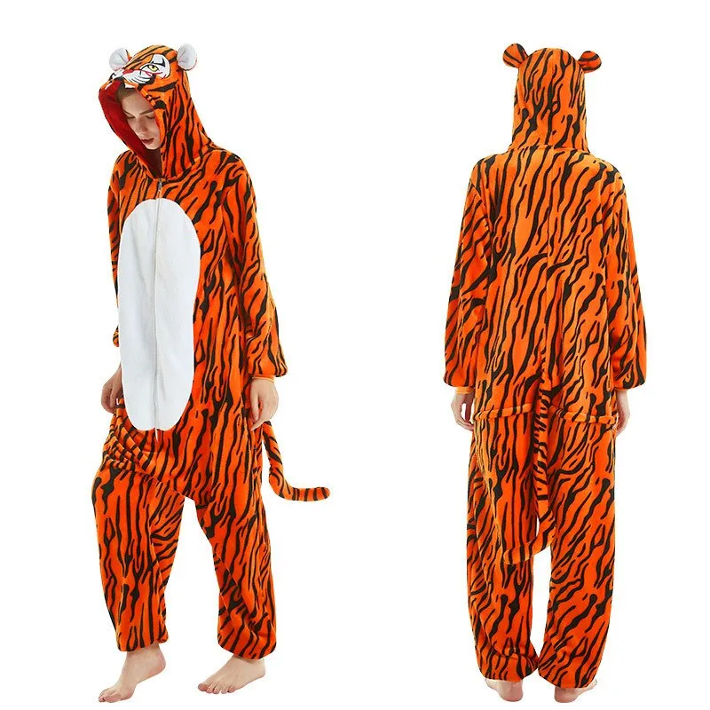 Animal onesie for adults Kids  Cosplay Lion Wolf Tiger Costume jumpsuit children sleepwear Women one piece pajamas