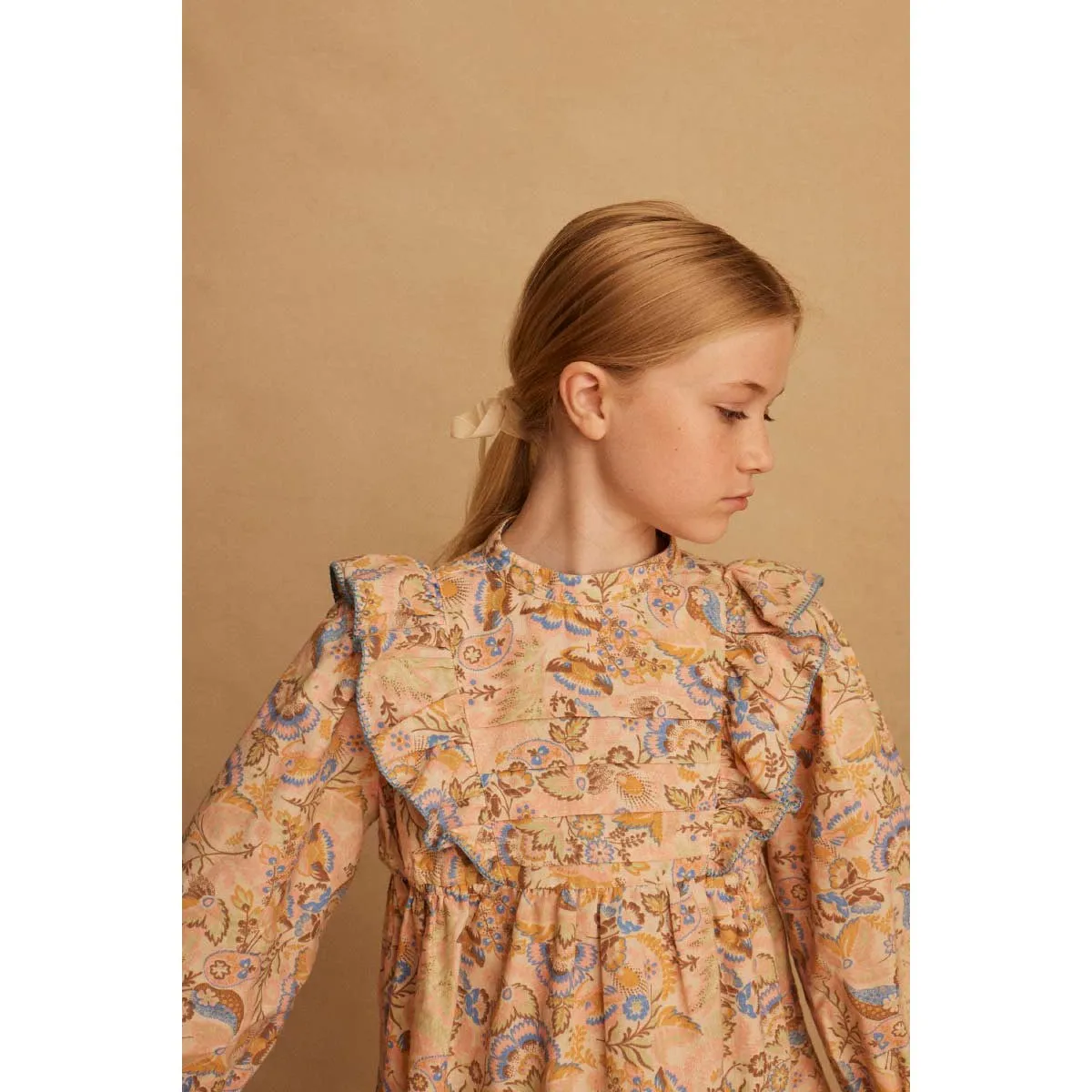 Apolina - Dolores tunic top - Woodland Floral Cream