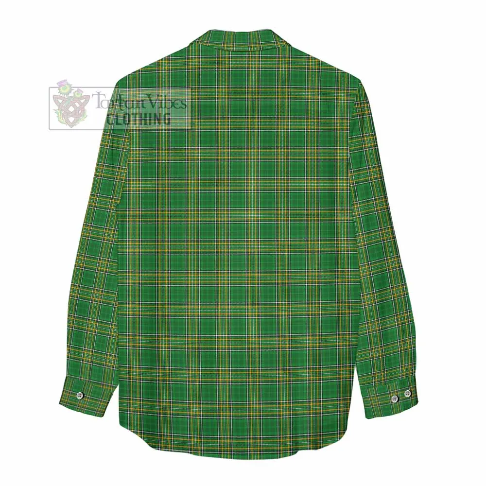 Arthur Irish Clan Tartan Women's Casual Shirt with Coat of Arms