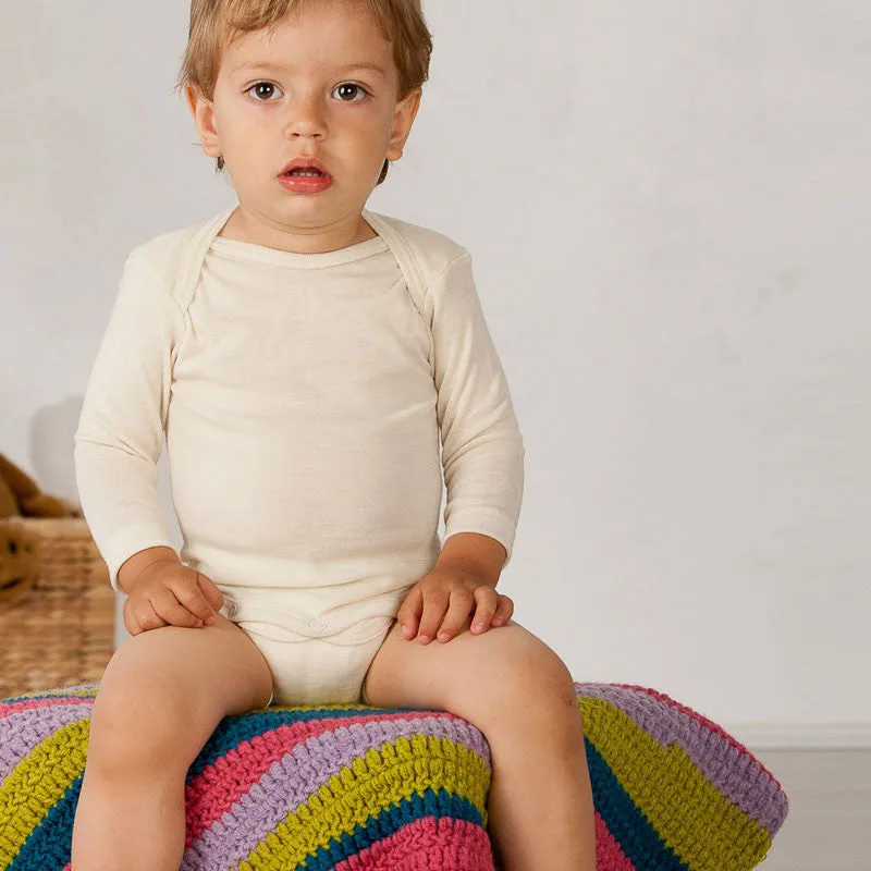 Baby Body Long Sleeve 100% Merino (0-3yrs)