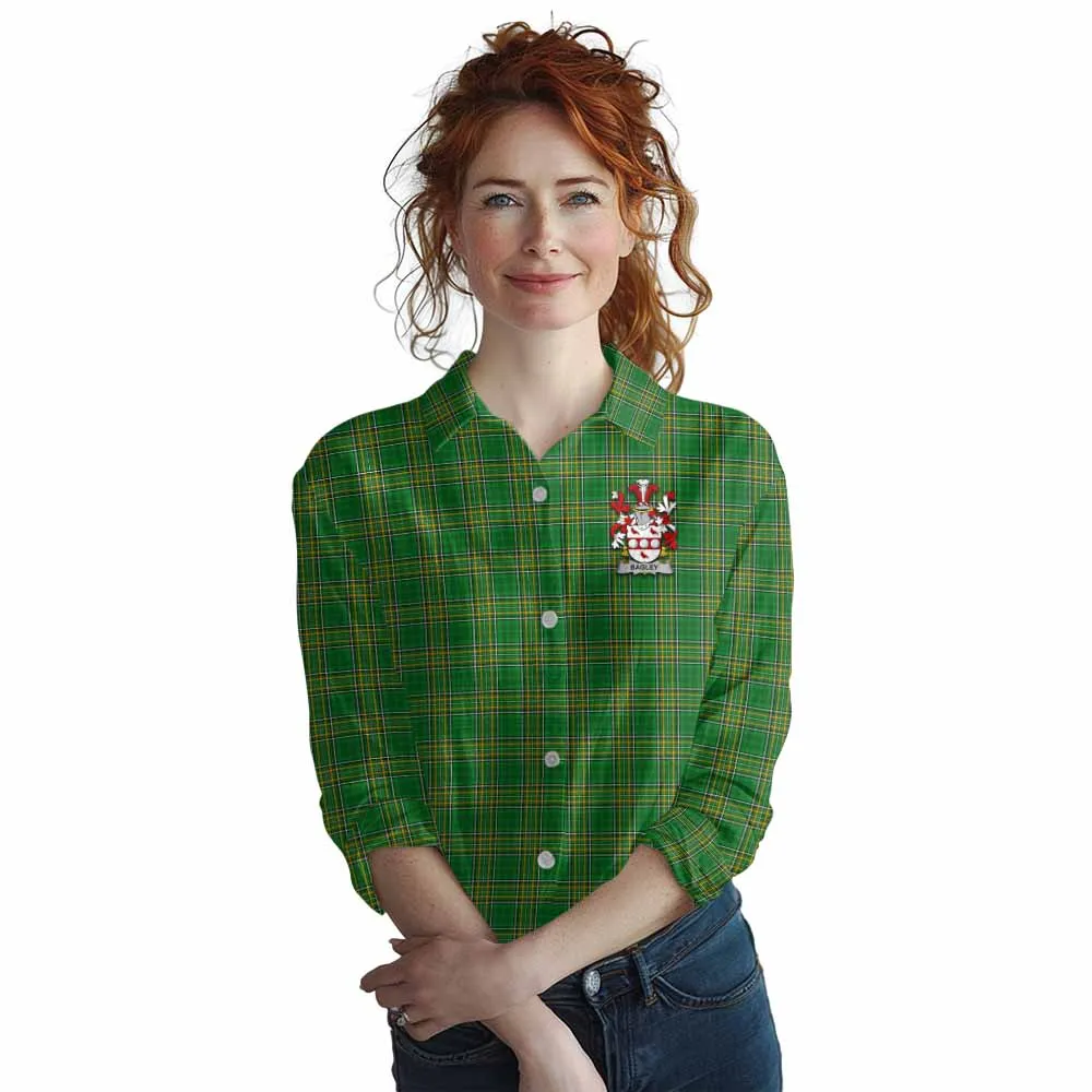 Bagley Irish Clan Tartan Women's Casual Shirt with Coat of Arms