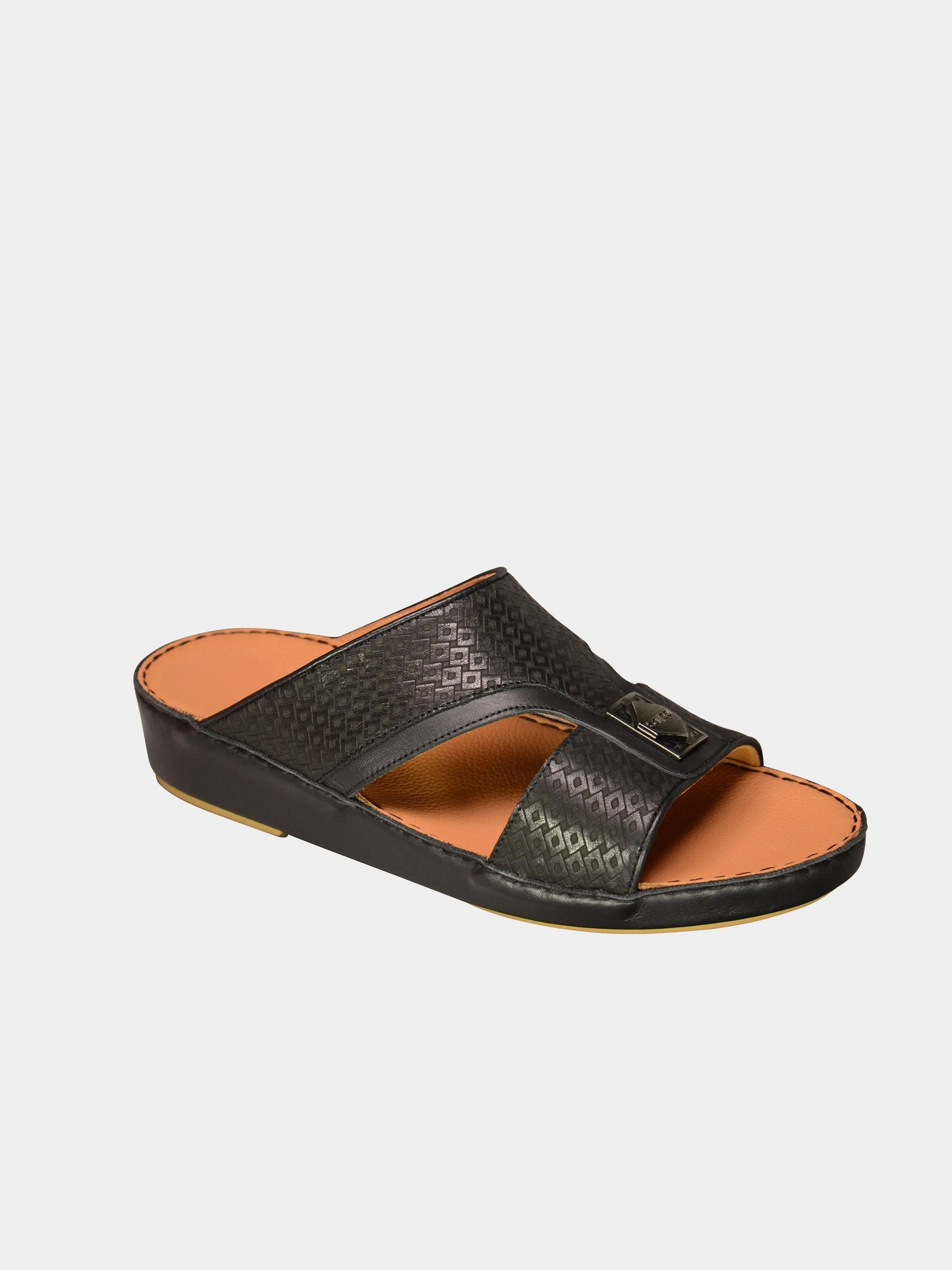 Barjeel Uno 001928 Square Textured Arabic Leather Sandals