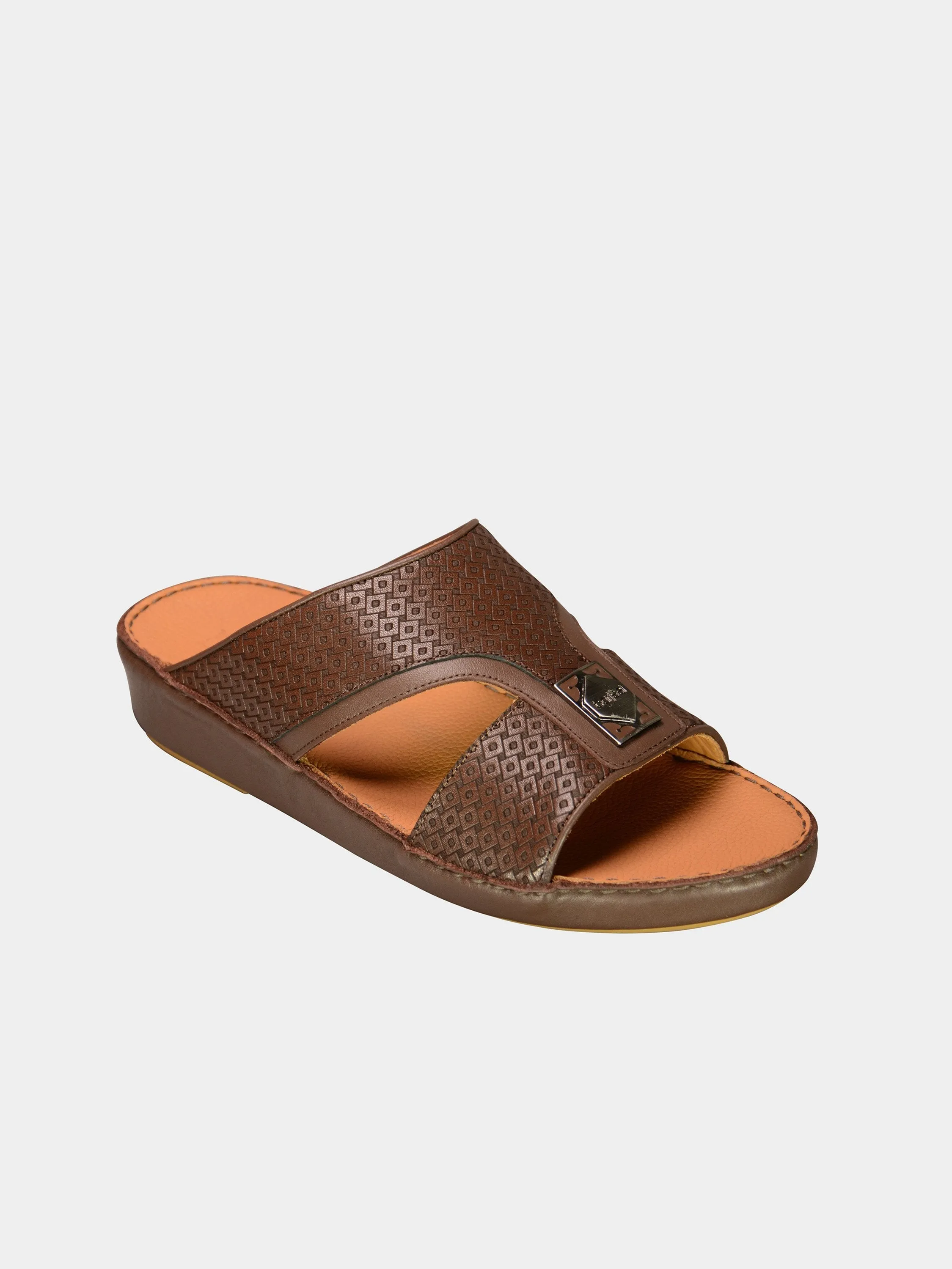 Barjeel Uno 001928 Square Textured Arabic Leather Sandals