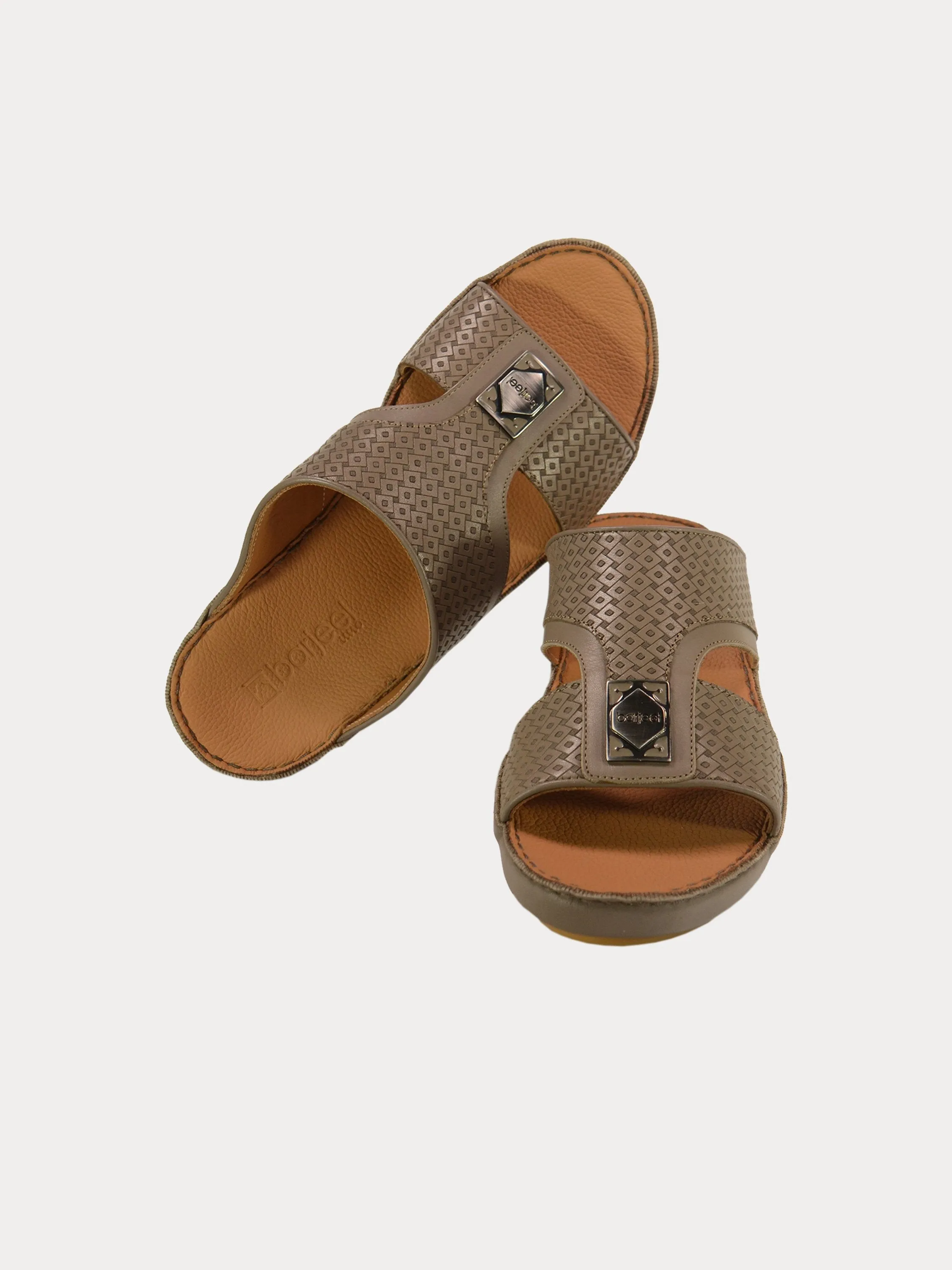 Barjeel Uno 001928 Square Textured Arabic Leather Sandals