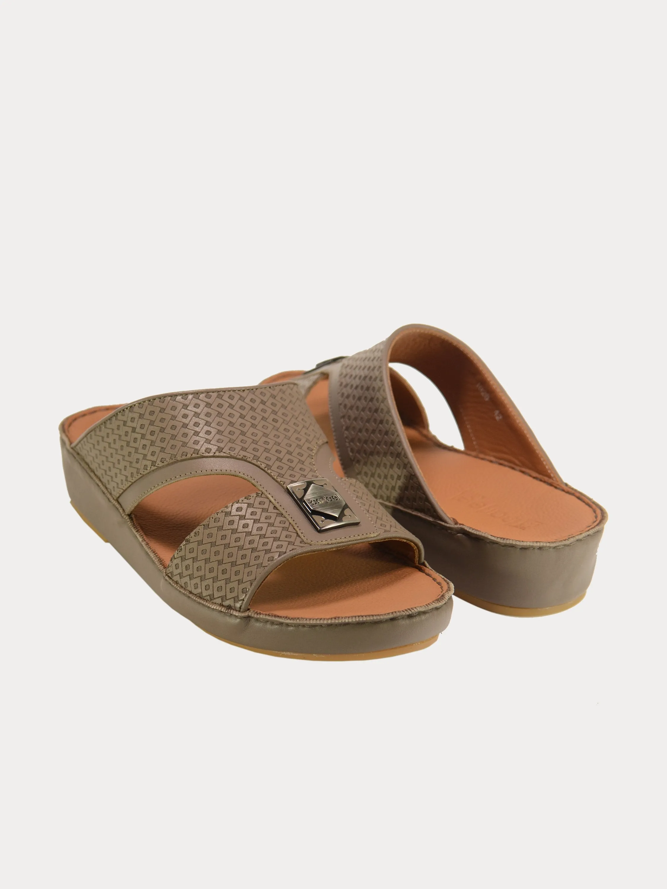 Barjeel Uno 001928 Square Textured Arabic Leather Sandals