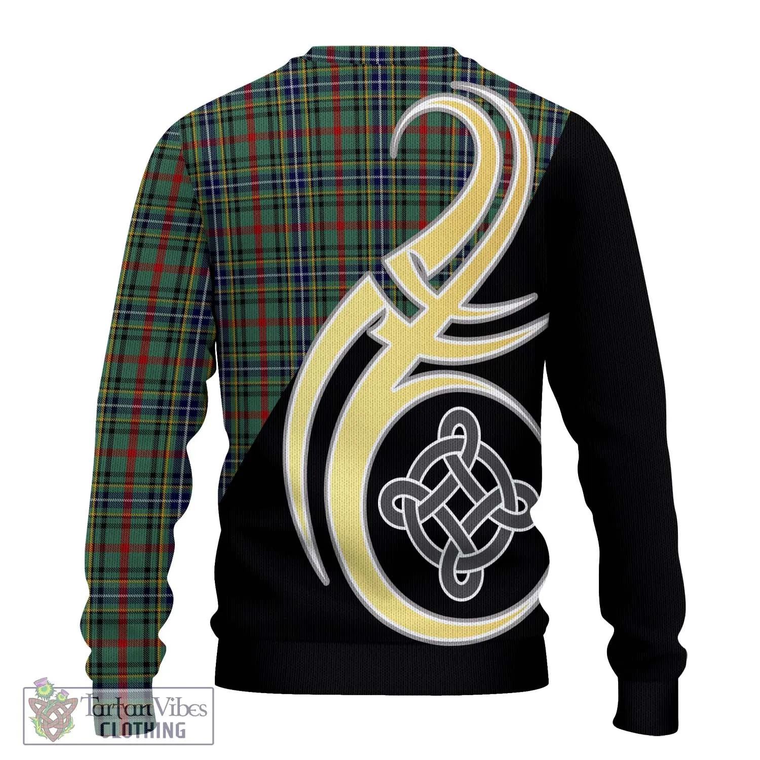 Bisset Tartan Ugly Sweater with Family Crest and Celtic Symbol Style