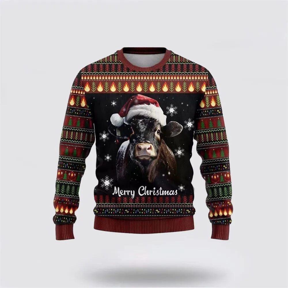 Black Angus Cows Ugly Christmas Sweater, Farm Sweater, Christmas Gift, Best Winter Outfit Christmas