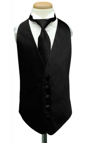 Black Palermo Kids Tuxedo Vest