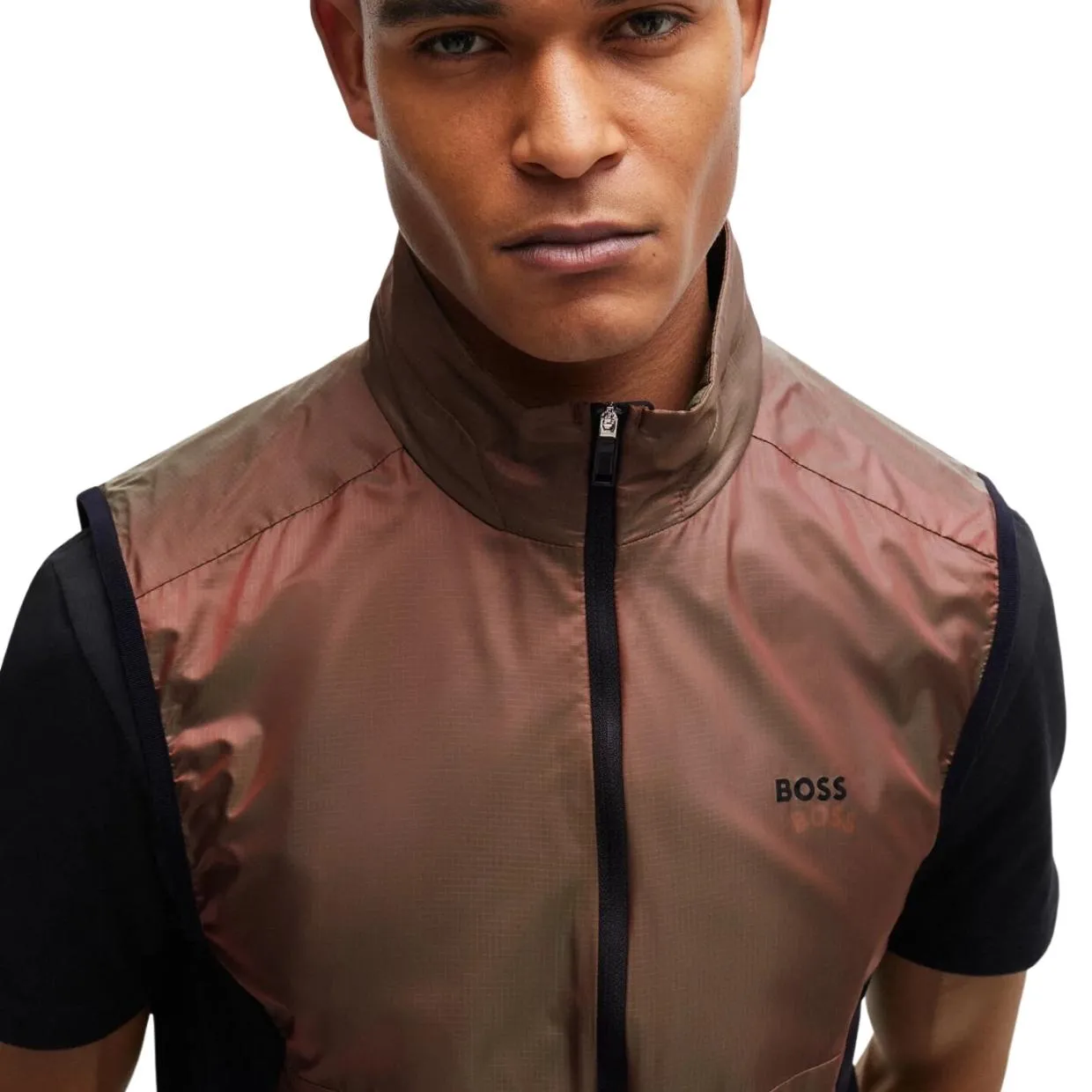 BOSS V-Metropolis Iridescent Effect Brown Gilet