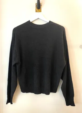 Brazeau Tricot Slouchy Coal Cashmere Crew Sweater