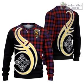 Brown (Broun) Tartan Ugly Sweater with Family Crest and Celtic Symbol Style