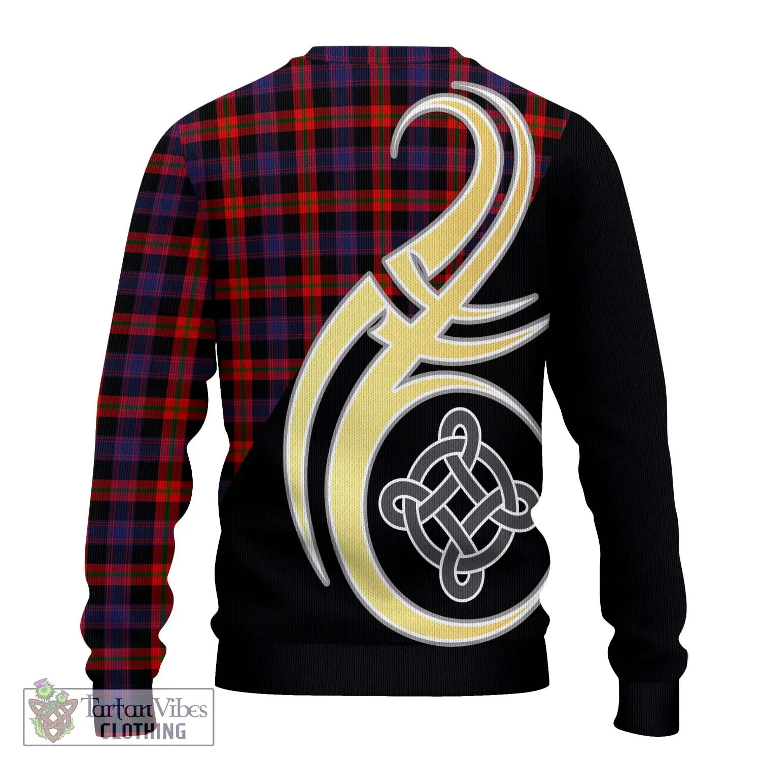 Brown (Broun) Tartan Ugly Sweater with Family Crest and Celtic Symbol Style