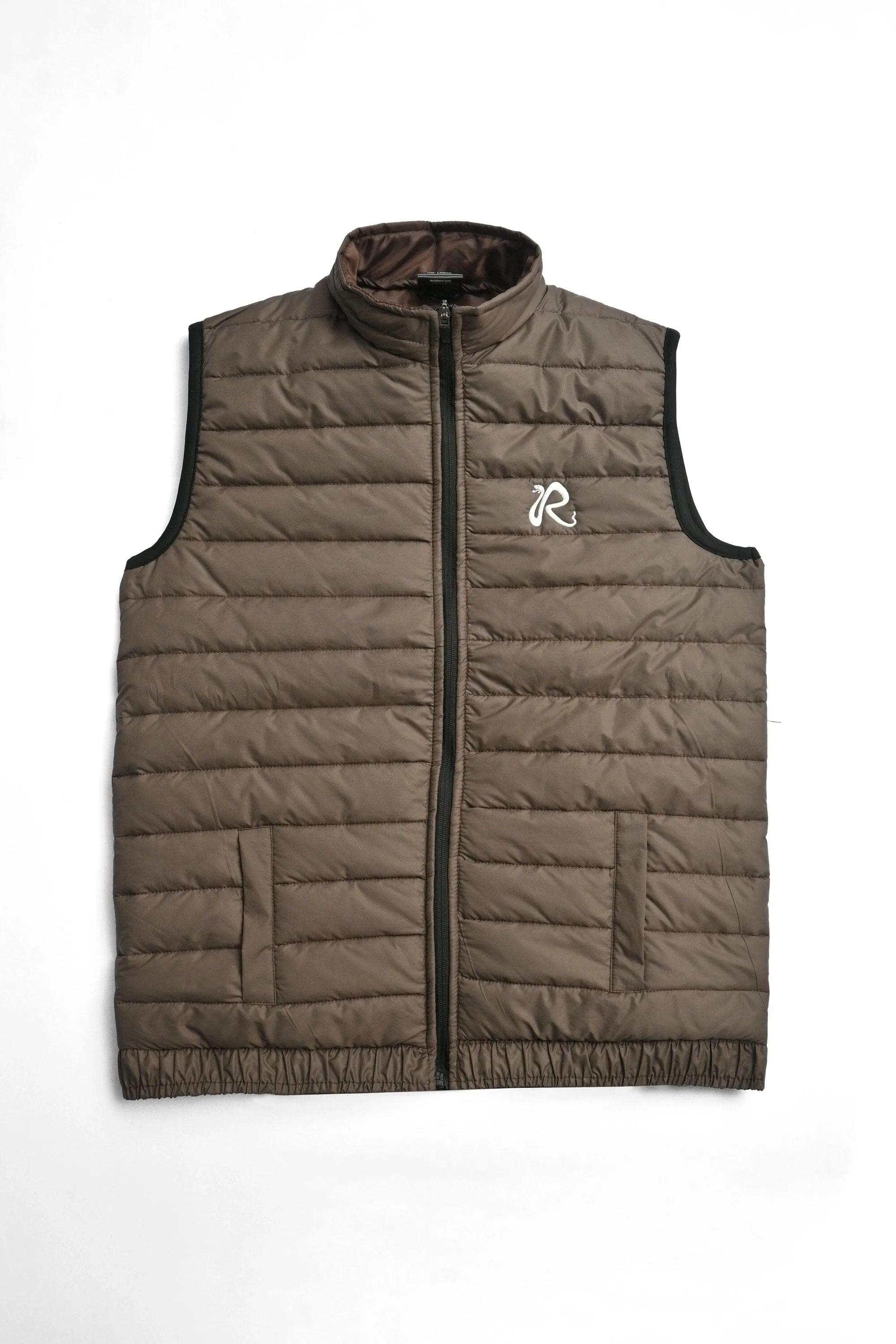 Burnt Soul Men's R Embroidered Body Warmer Puffer Gilet