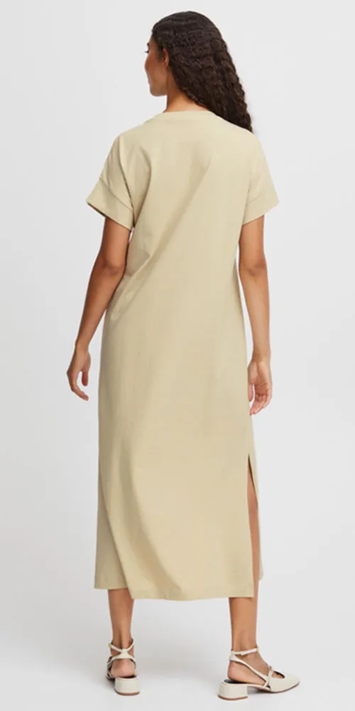 B.Young Long T-shirt Dress, sand