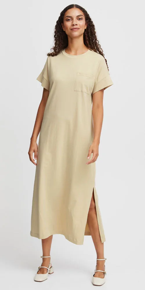 B.Young Long T-shirt Dress, sand