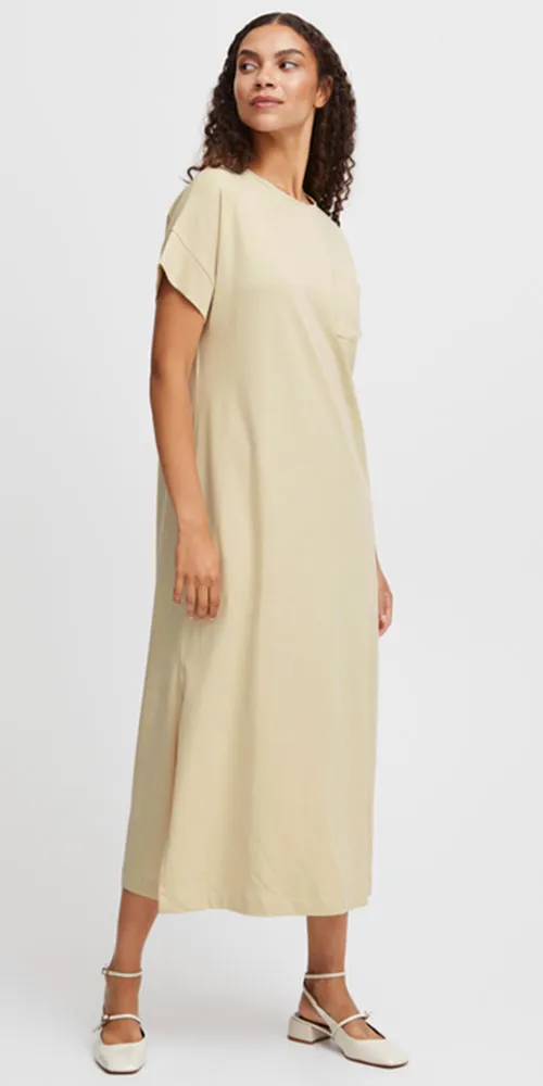 B.Young Long T-shirt Dress, sand