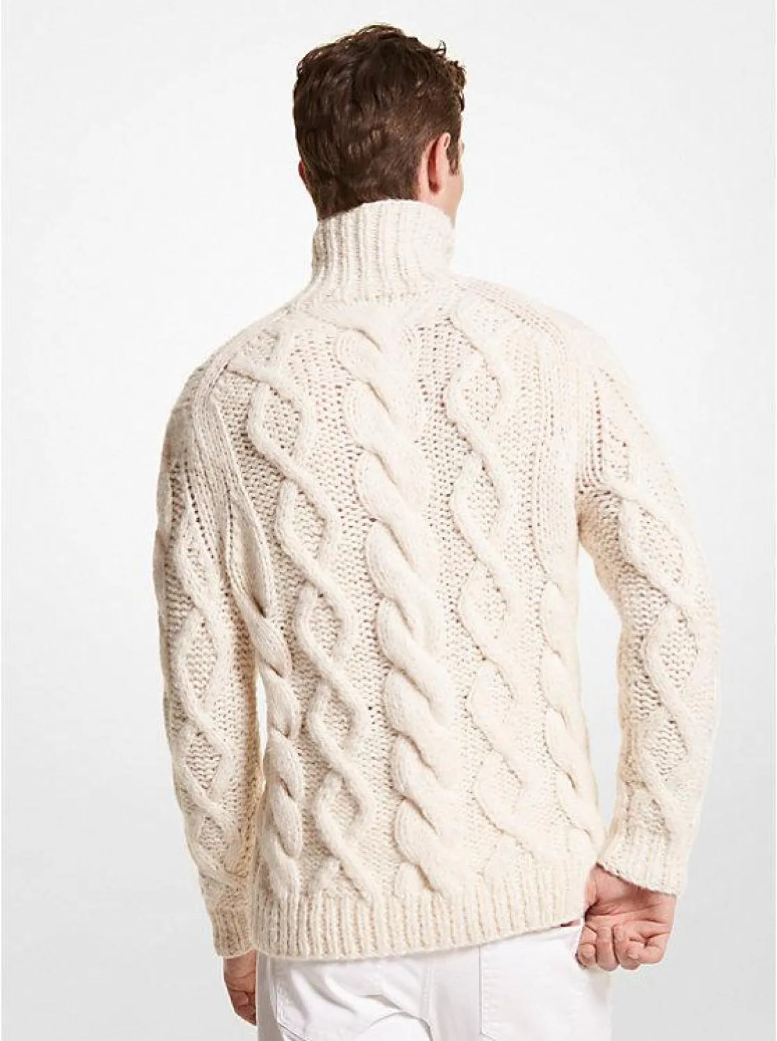 Cable Alpaca Blend Turtleneck Sweater