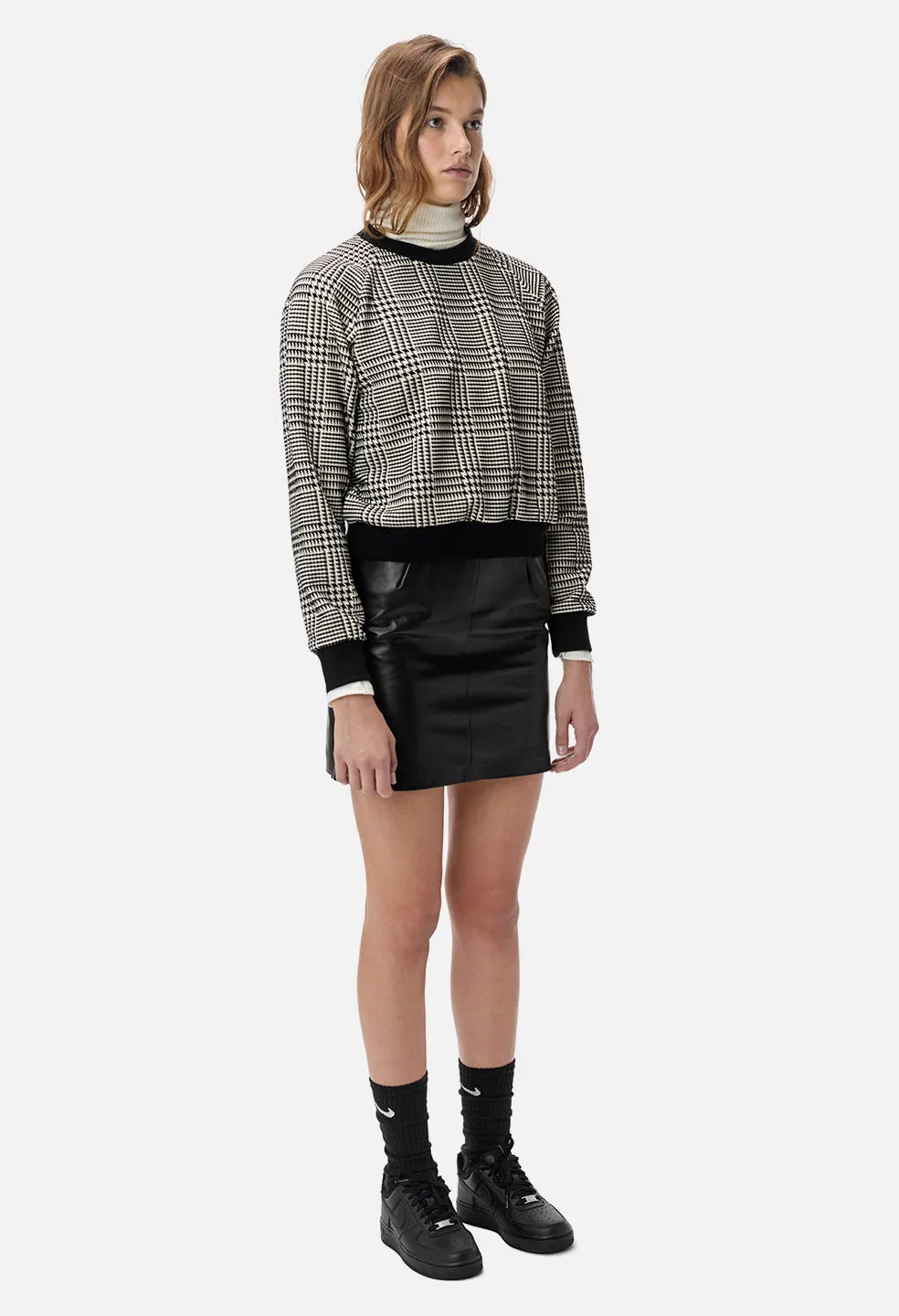 Camille Sweatshirt / Houndstooth Ivory