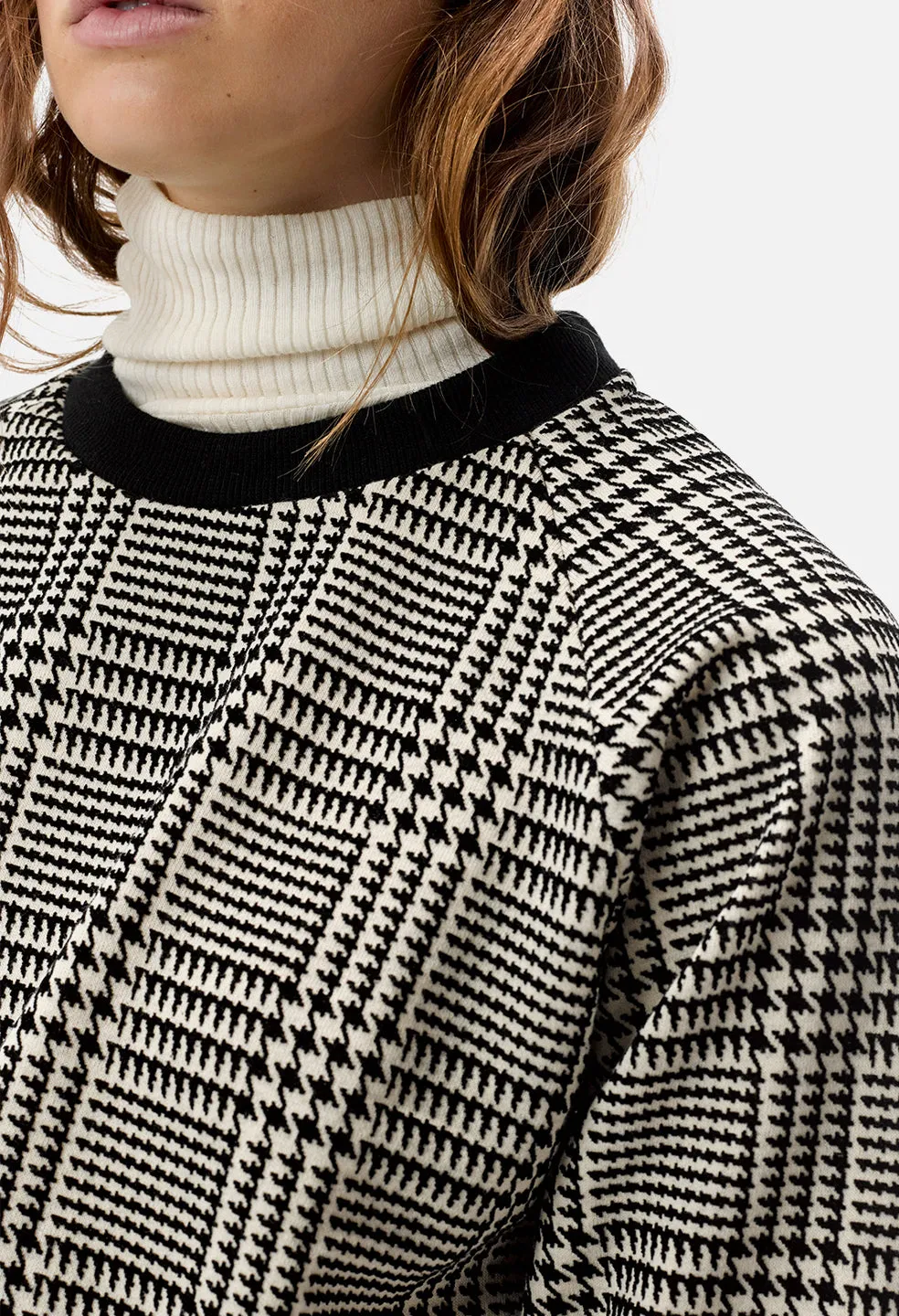 Camille Sweatshirt / Houndstooth Ivory