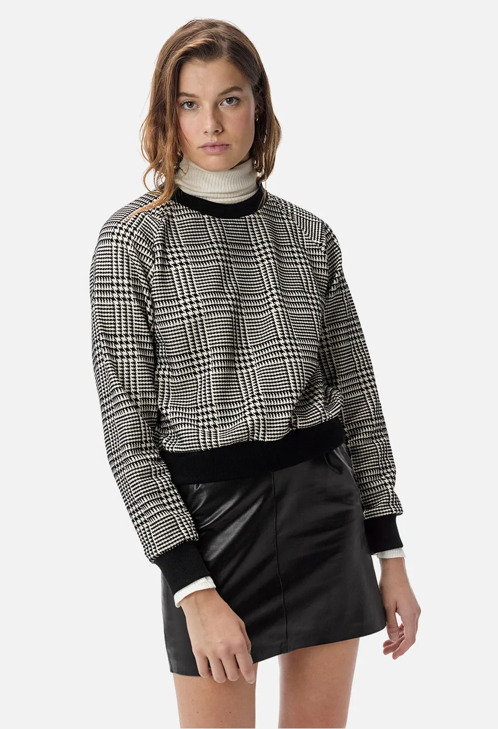 Camille Sweatshirt / Houndstooth Ivory