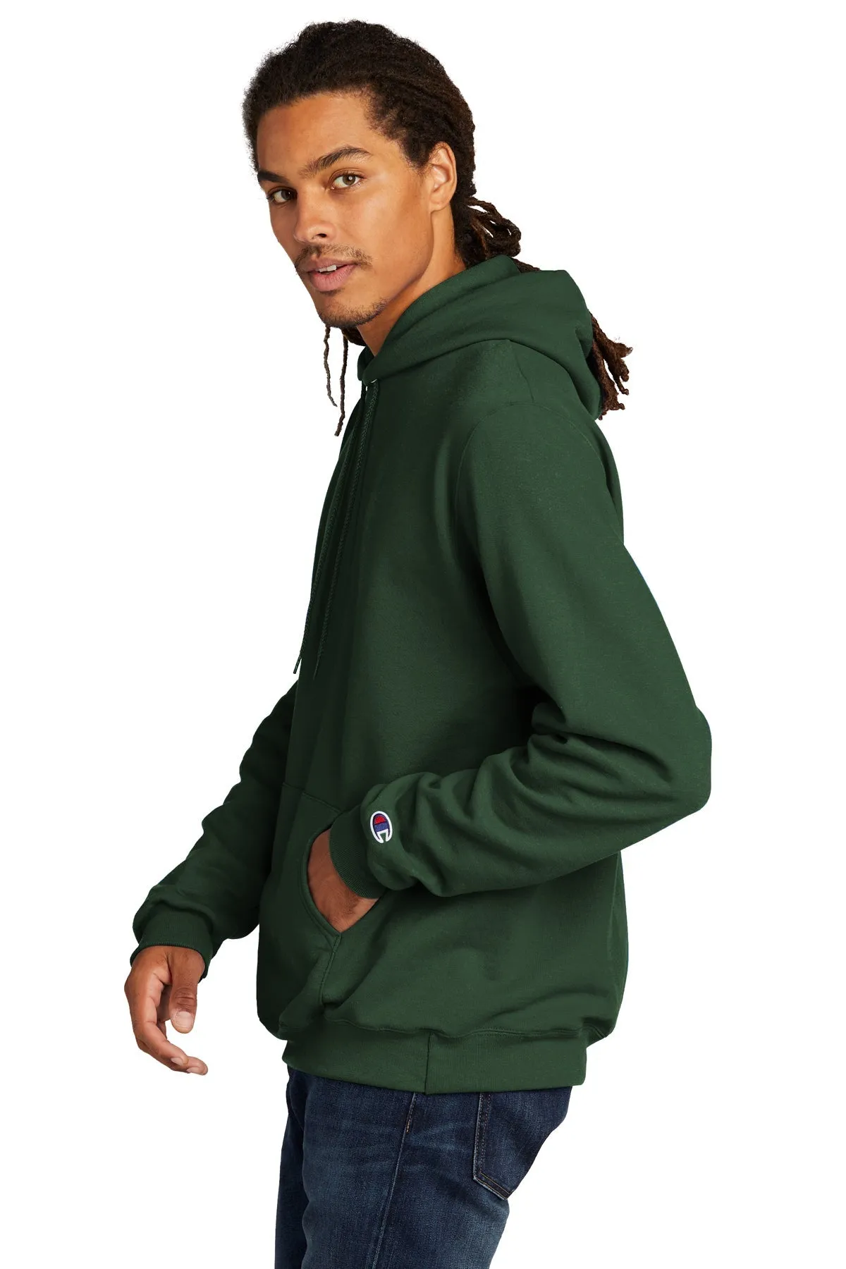 Champion Eco Fleece Pullover Hoodie, Dark Green