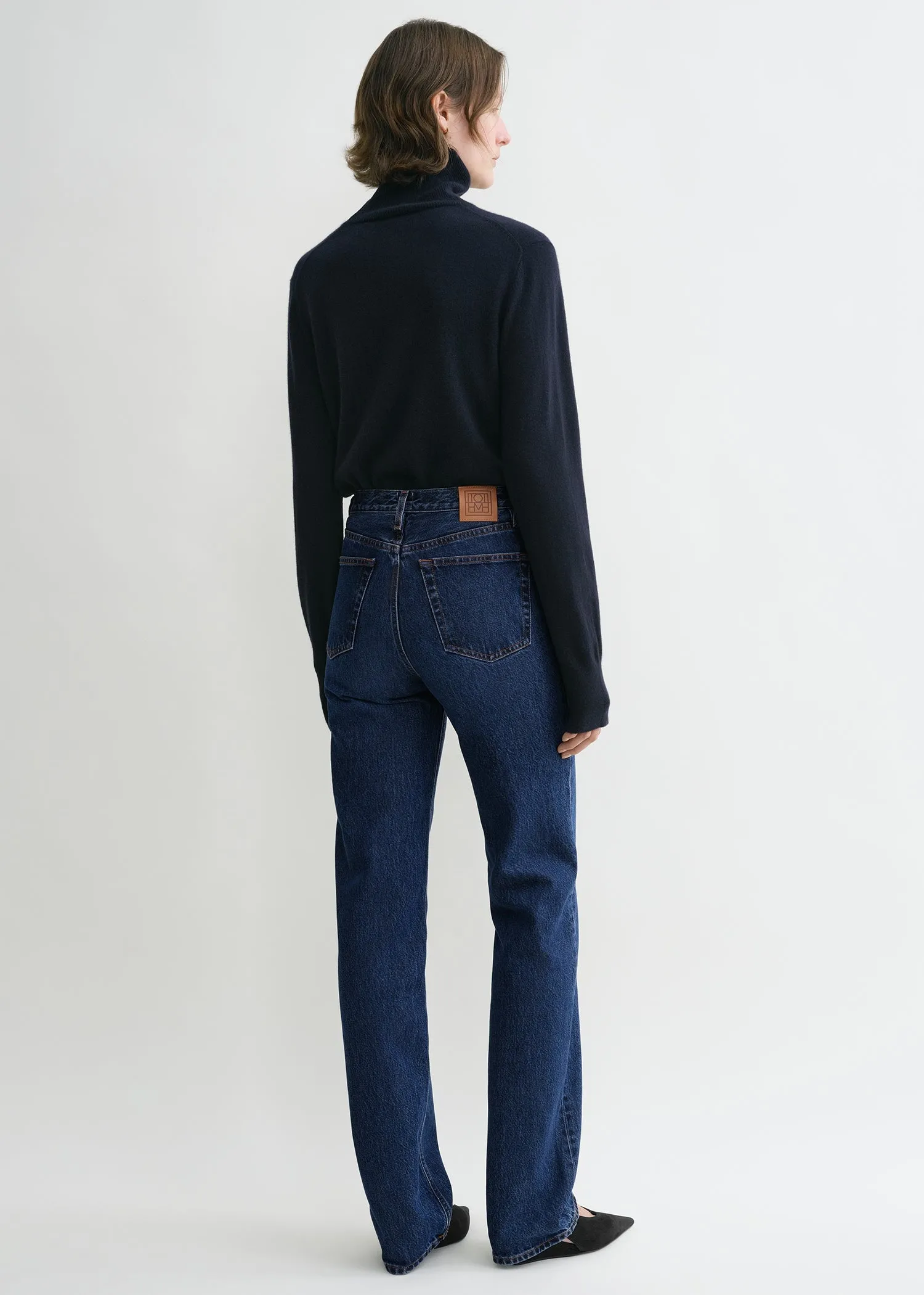 Classic cut denim full length dark blue