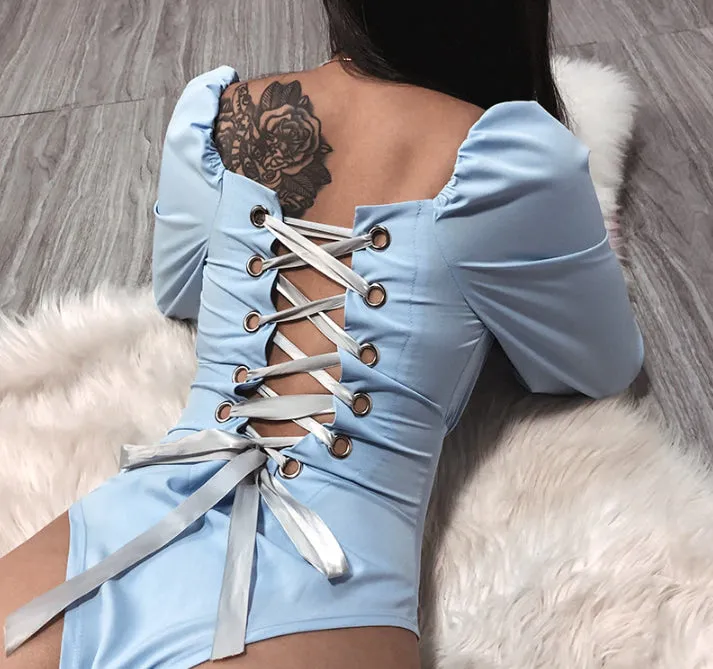 Corset Back Bodysuit (3 Colors)