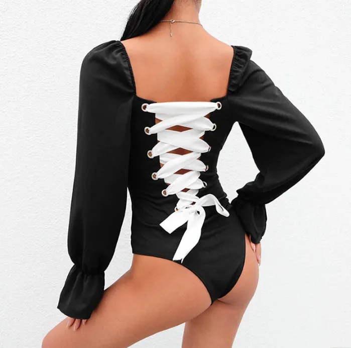 Corset Back Bodysuit (3 Colors)