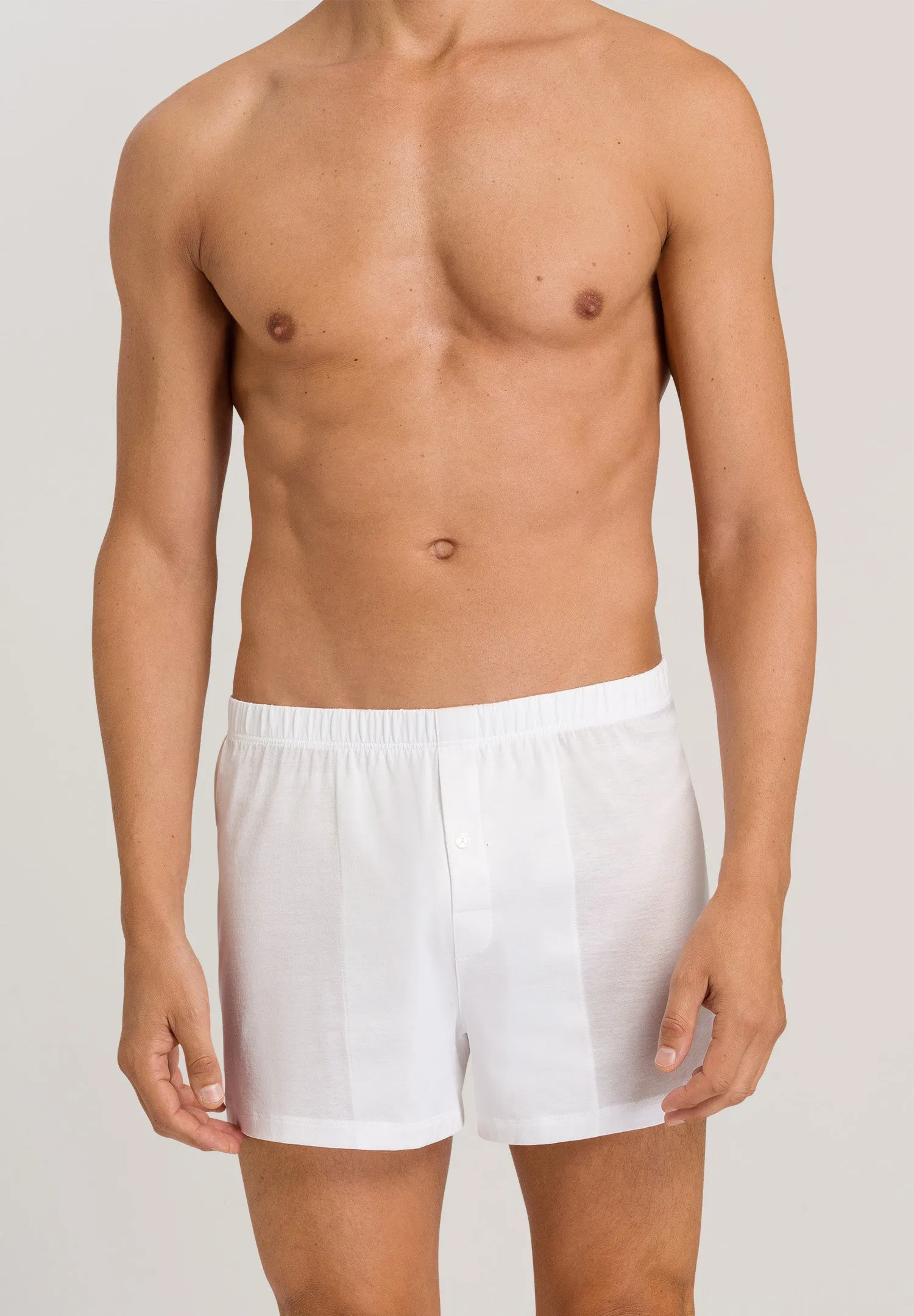 Cotton Sporty Cotton Knit Boxer With Button Fly | White 73505-101