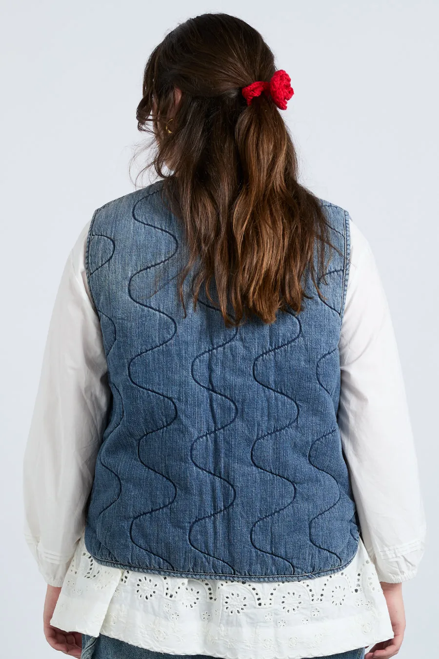 denim tilly gilet- vintage wash