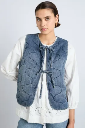 denim tilly gilet- vintage wash