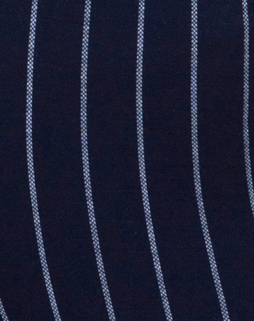 Devile Unitard in Pinstripe Navy