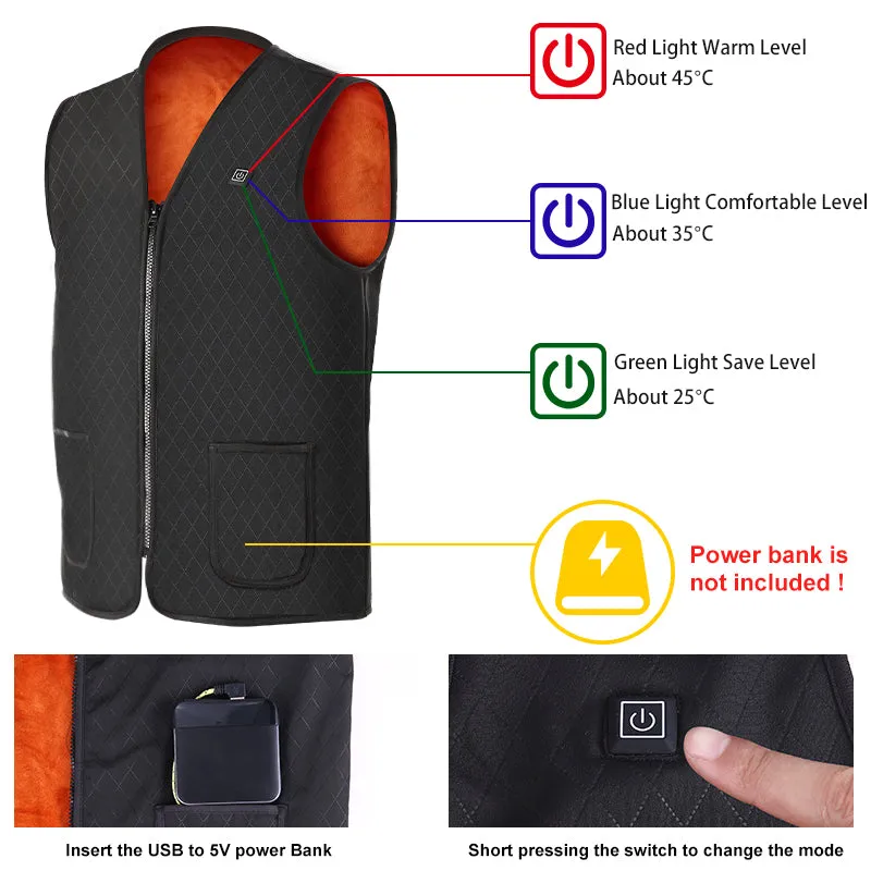 Diamond Stitch Heated Vest