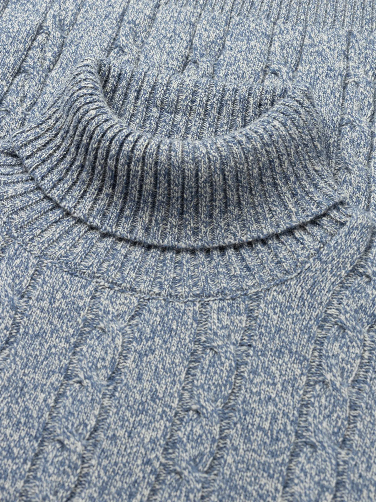 Dolcevita Cable Knit Sweater Light Blue