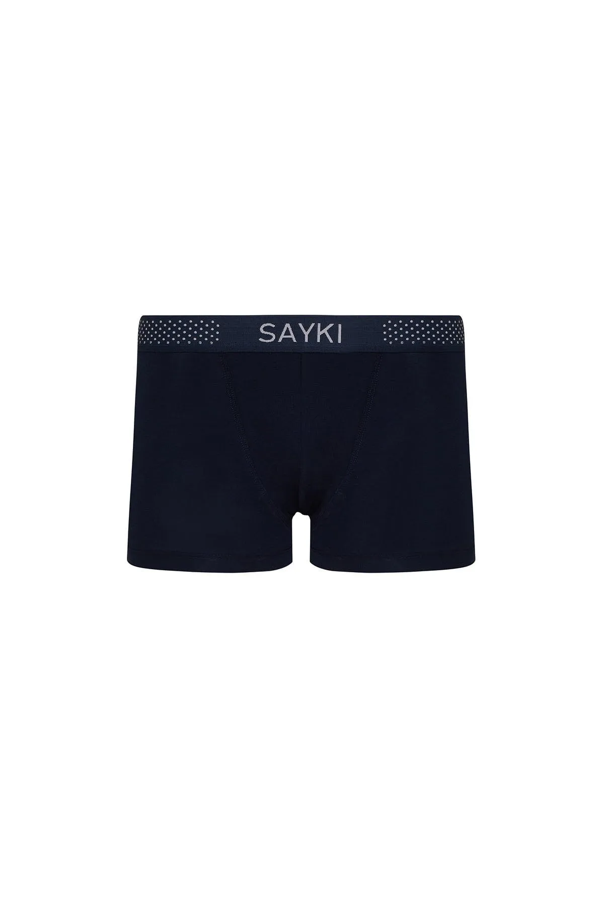 Dot Patterned Navy - Black Modal Jersey Boxer